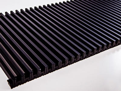 Решетка Techno 200-2600, цвет - черный RAL 9005, на полимерной основе