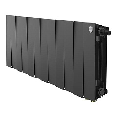 Радиатор биметаллический Royal Thermo PianoForte 300, 12 секций, Noir Sable, нижнее правое