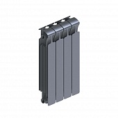 Радиатор биметаллический RIFAR Monolit 500, 4 секции, титан, боковое подключение 3/4"