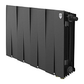 Радиатор биметаллический Royal Thermo PianoForte 300, 6 секций, Noir Sable, нижнее правое