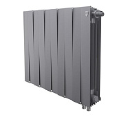 Радиатор биметаллический Royal Thermo PianoForte 500, 12 секций, Silver Satin, нижнее правое