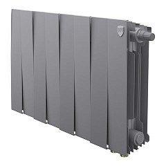 Радиатор биметаллический Royal Thermo PianoForte 300, 6 секций, Silver Satin, нижнее правое